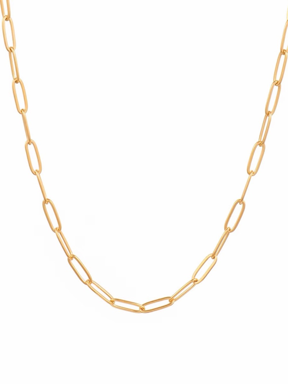18K Gold Plated Paperclip Chain Necklace